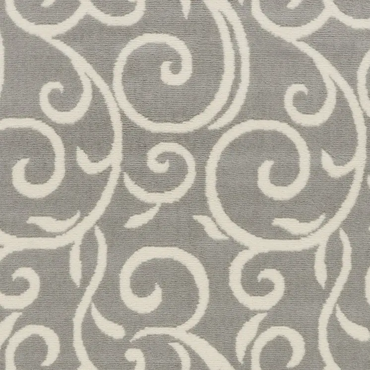 3' X 5' Gray and Pink Floral Vines Power Loom Area Rug