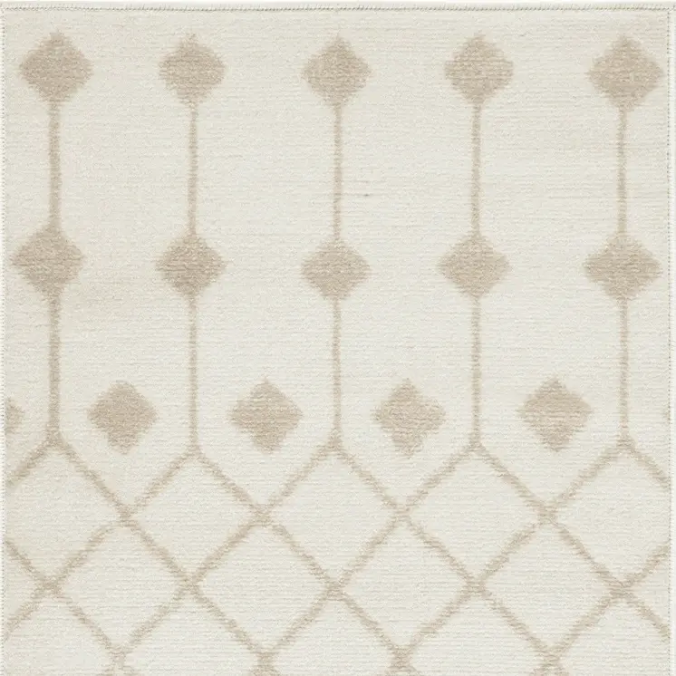 2' X 4' Beige and Ivory Moroccan Power Loom Area Rug