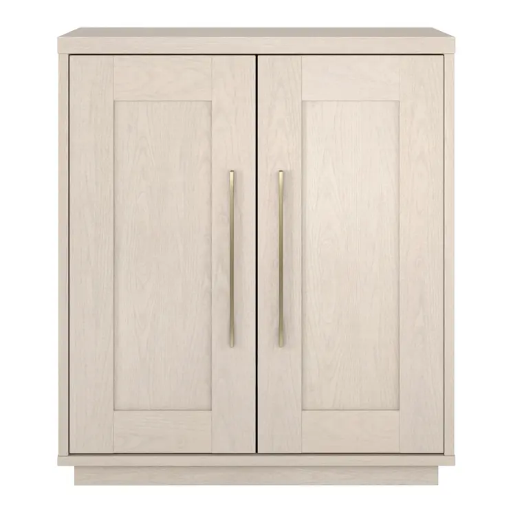 32" White Wood Accent Cabinet With Two Doors