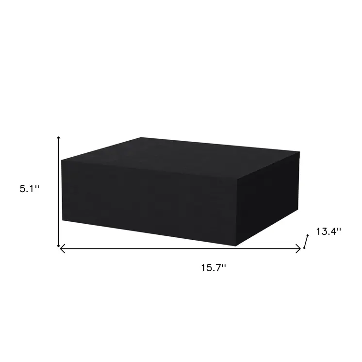 5" Black Wood One Drawer Floating Nightstand