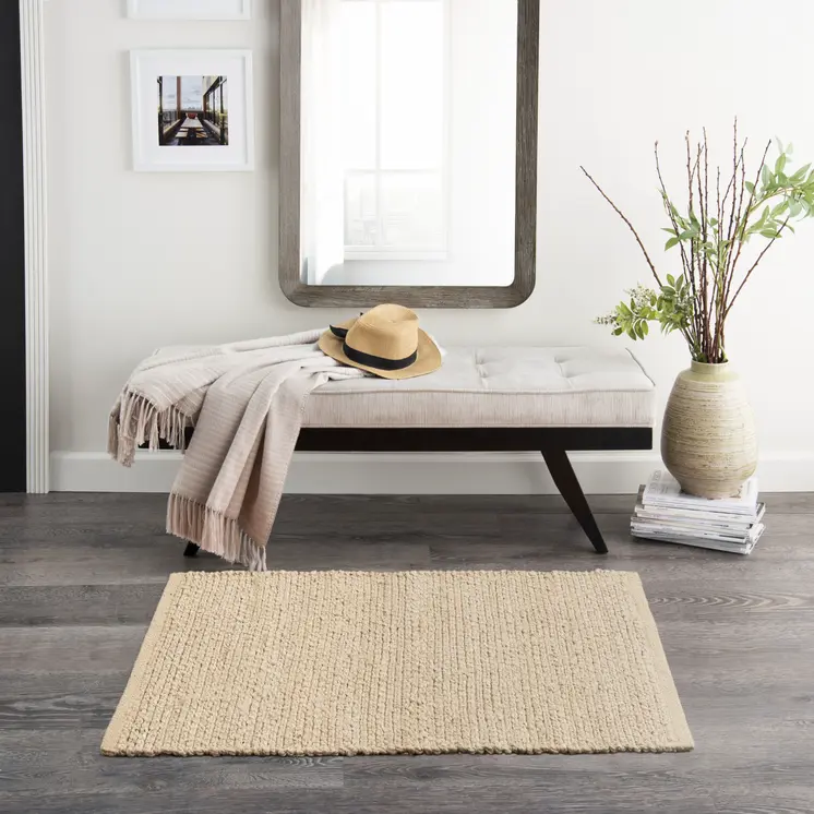 2' X 3' Natural Jute Flatweave Handmade Area Rug