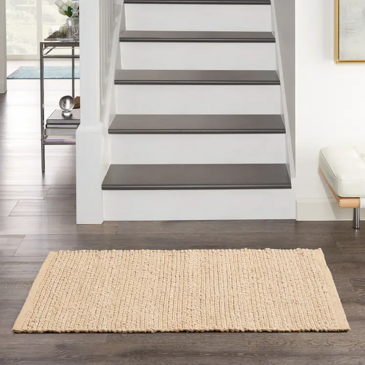 2' X 3' Natural Jute Flatweave Handmade Area Rug