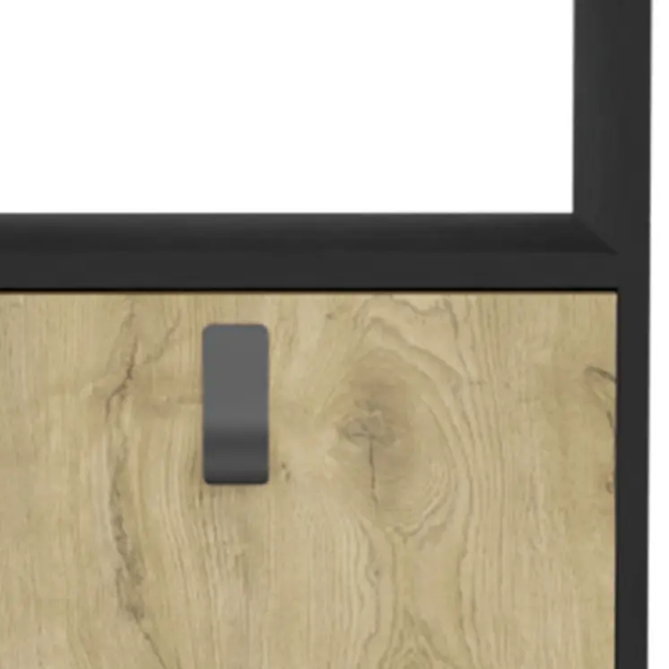 23" Black Wood One Drawer Nightstand