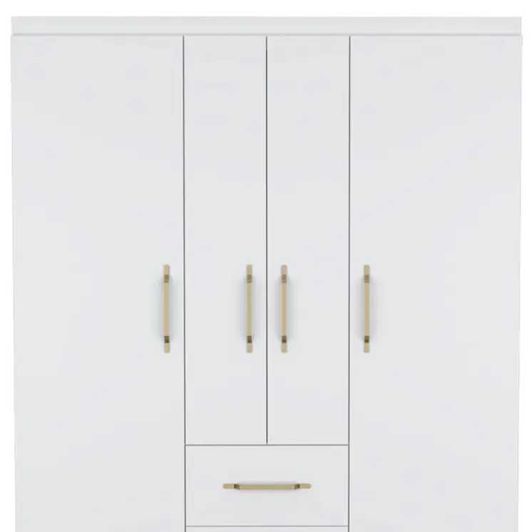 59" White Two Drawer Combo Dresser