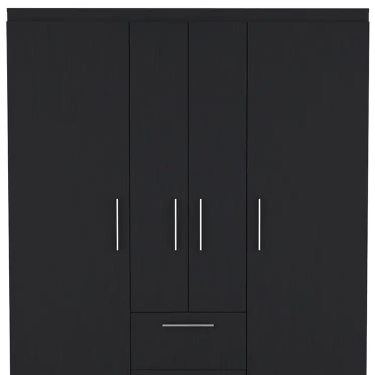 59" Black Two Drawer Combo Dresser