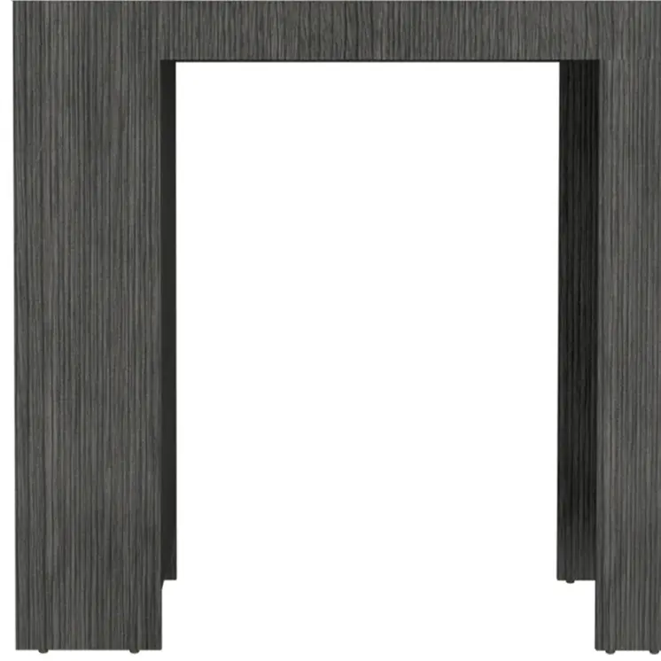36" White and Gray Marble and Wood Kitchen Island With Storage