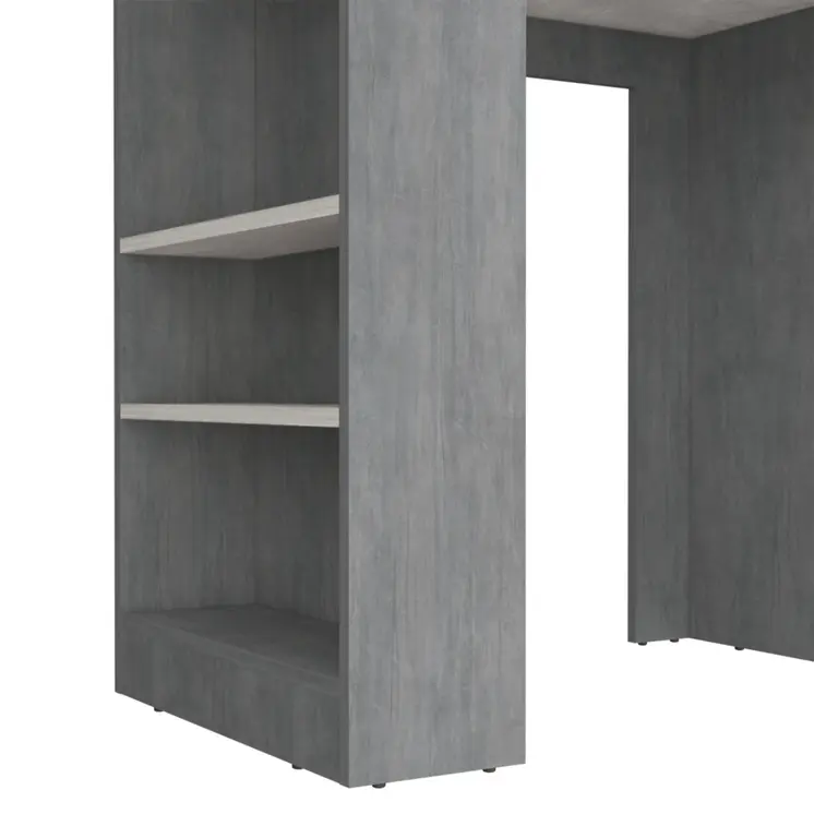 36" Gray Wood Kitchen Island With Storage