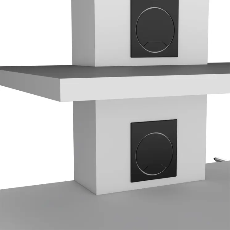 24" White Wood Wall Mounted Tiered Shelf