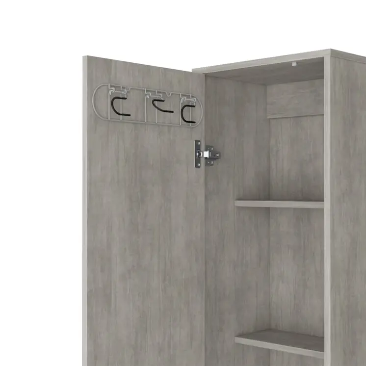 71" Gray Wood Pantry Or Storage Closet