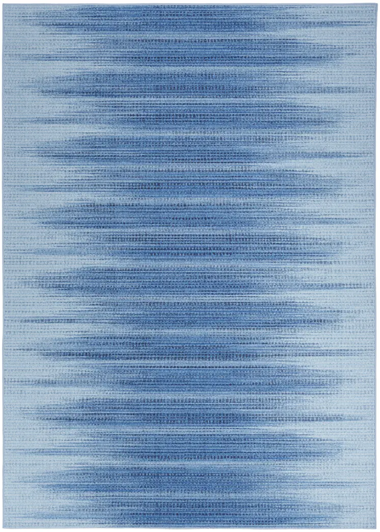 5' X 7' Blue Ombre Distressed Non Skid Area Rug