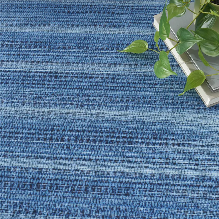 5' X 7' Blue Ombre Distressed Non Skid Area Rug
