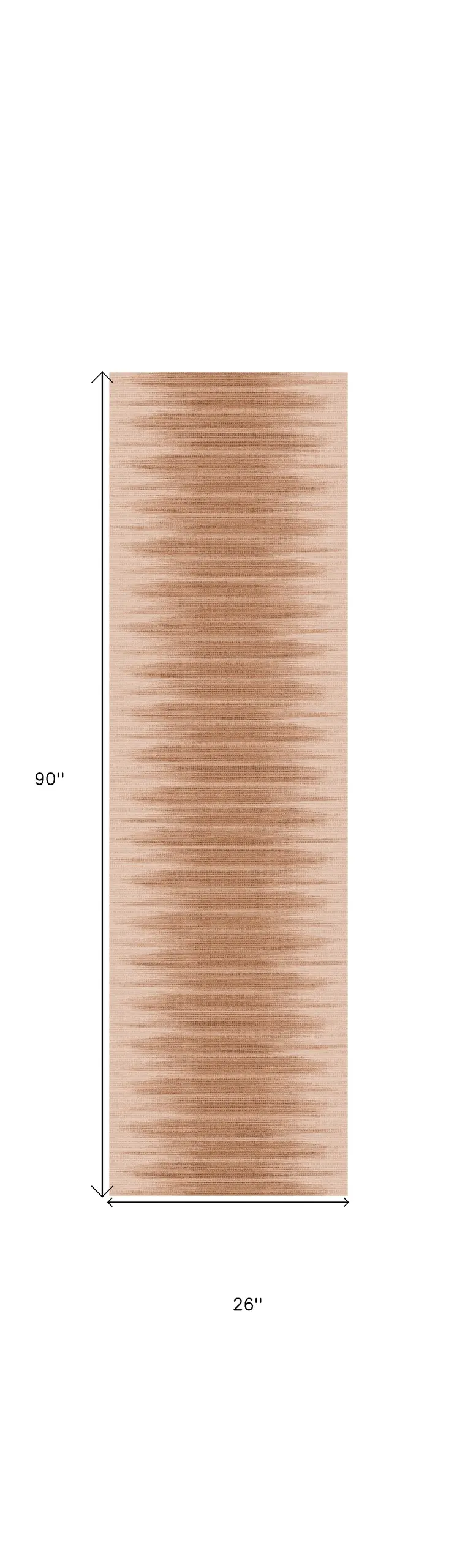 8' Brown Ombre Distressed Non Skid Runner Rug