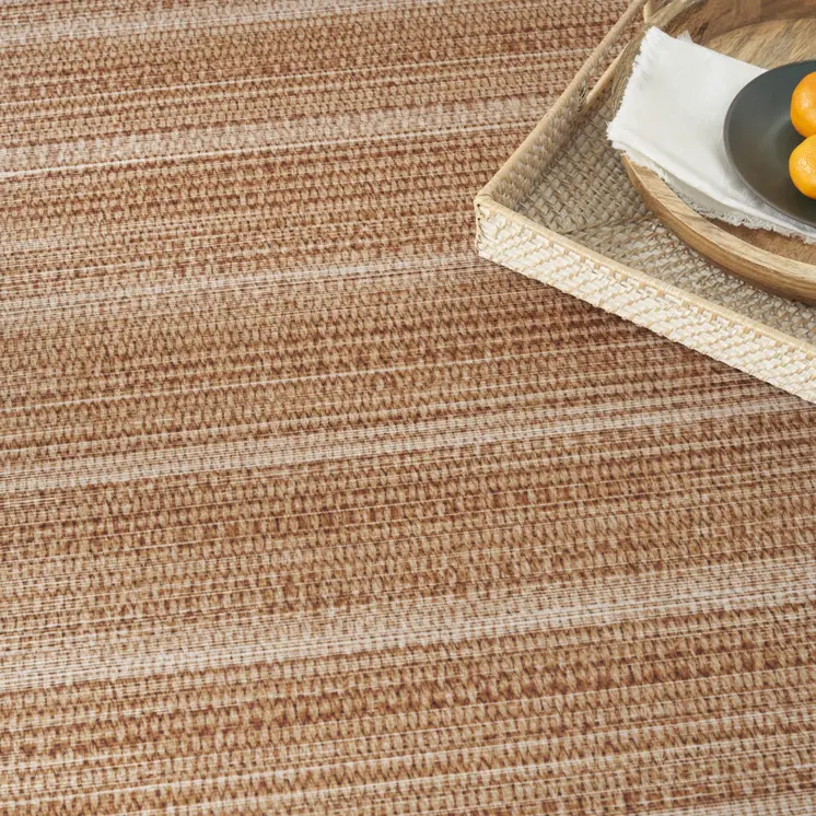 5' X 7' Brown Ombre Distressed Non Skid Area Rug