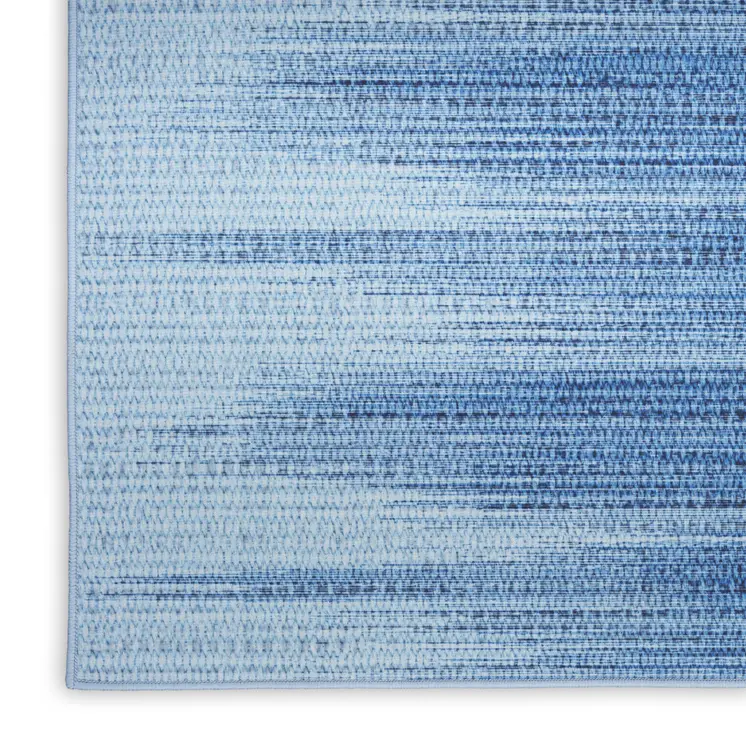 6' X 9' Blue Ombre Distressed Non Skid Area Rug