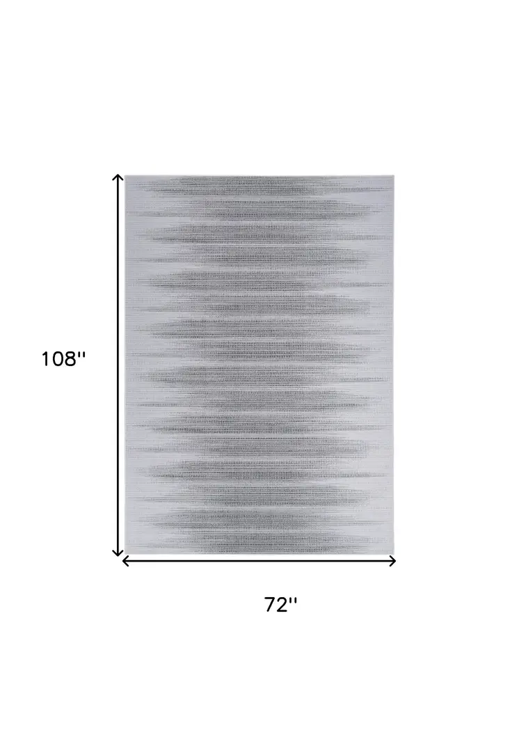 6' X 9' Gray Ombre Distressed Non Skid Area Rug