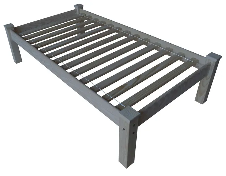 Gray Solid Wood Twin Bed Frame