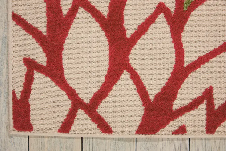 4' X 6' Orange Red Green And Blue Floral Indoor Outdoor Area Rug