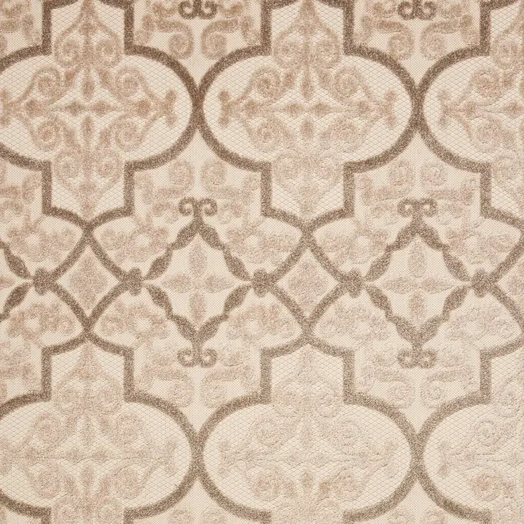 4' X 6' Cream Beige And Brown Trellis Indoor Outdoor Area Rug