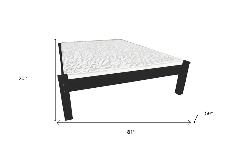 Black Solid Wood Full Bed Frame