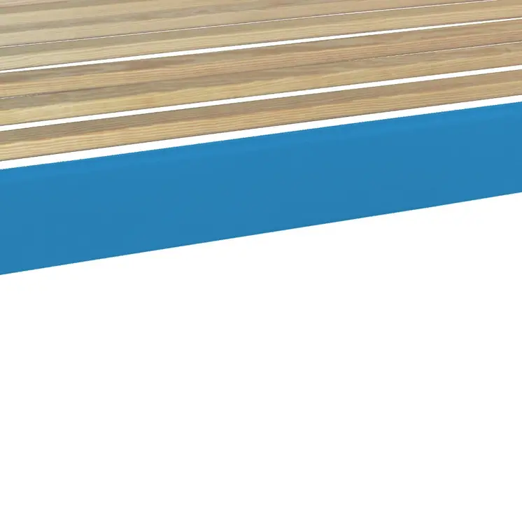 Caribbean Blue Solid Wood Full Bed Frame