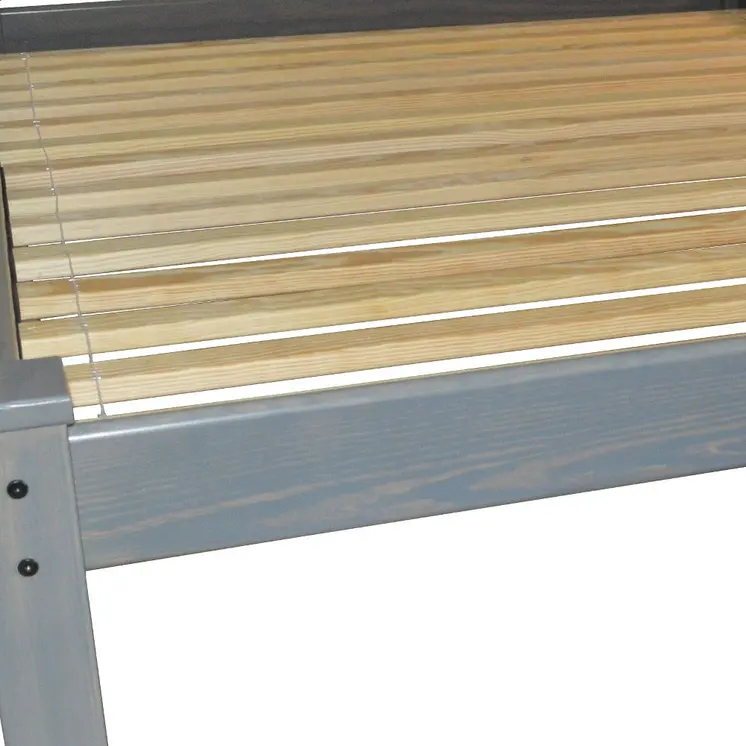 Gray Solid Wood Full Bed Frame