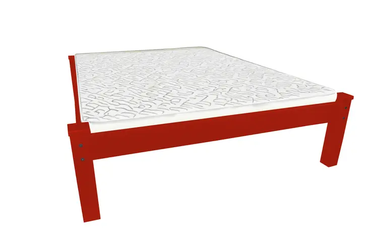 Red Solid Wood Full Bed Frame