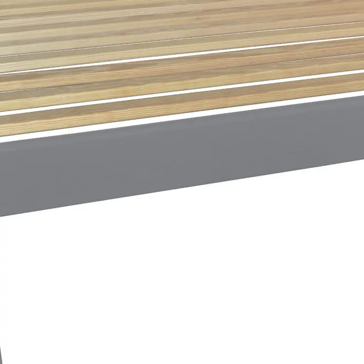 Gray Solid Wood Queen Bed Frame