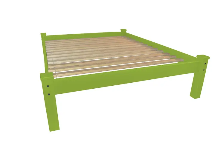 Lime Green Solid Wood Queen Bed Frame