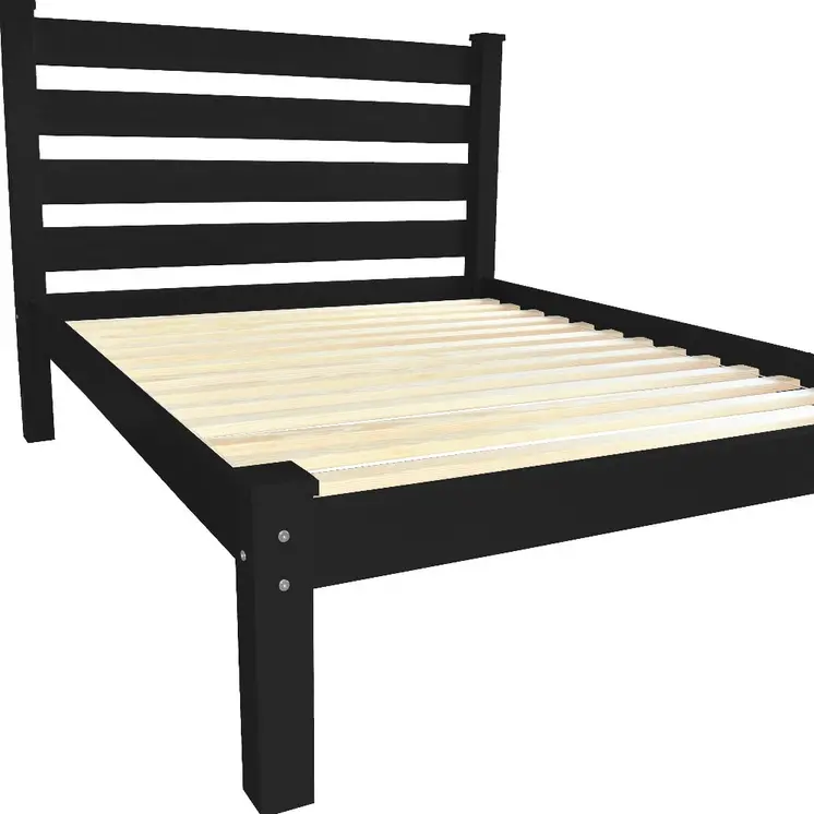 Black Solid Wood Twin Bed Frame