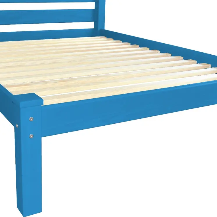 Caribbean Blue Solid Wood Twin Bed Frame