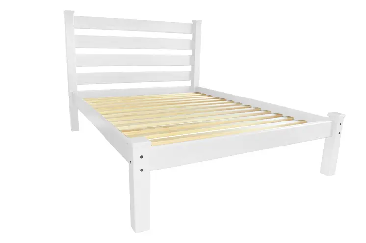White Solid Wood Twin Bed Frame