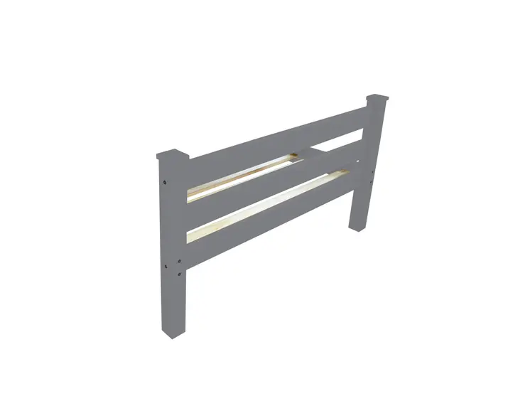 Gray Solid Wood Full Bed Frame