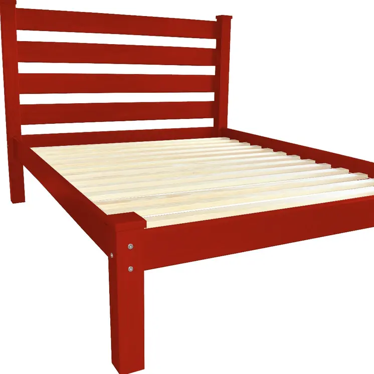 Red Solid Wood Full Bed Frame