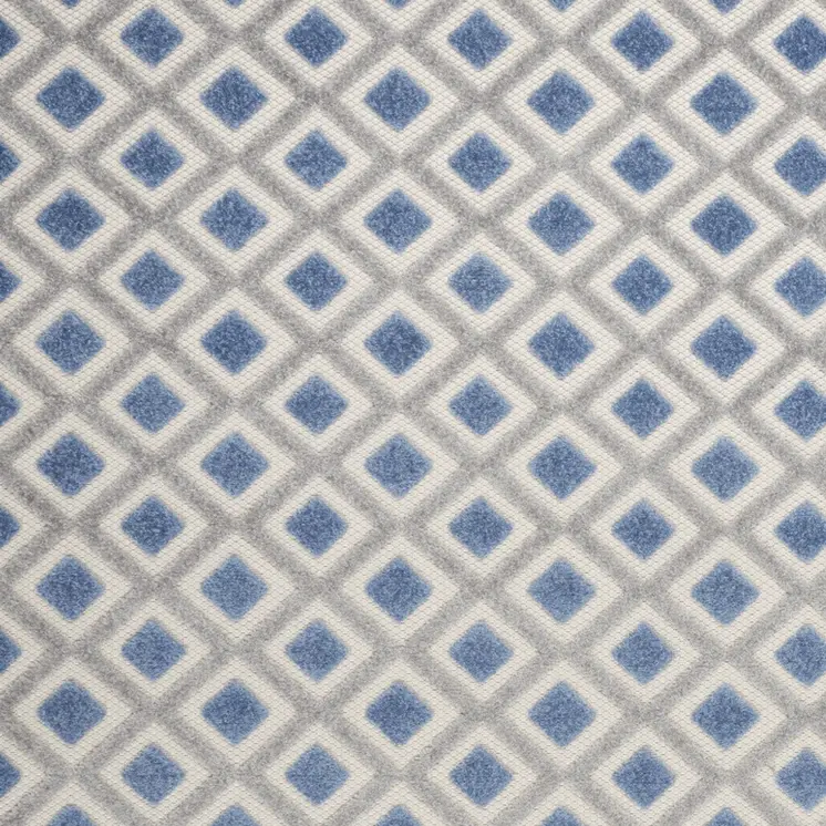 6' X 9' Blue And Gray Geometric Indoor Outdoor Area Rug