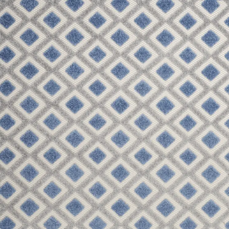 6' X 9' Blue And Gray Geometric Indoor Outdoor Area Rug