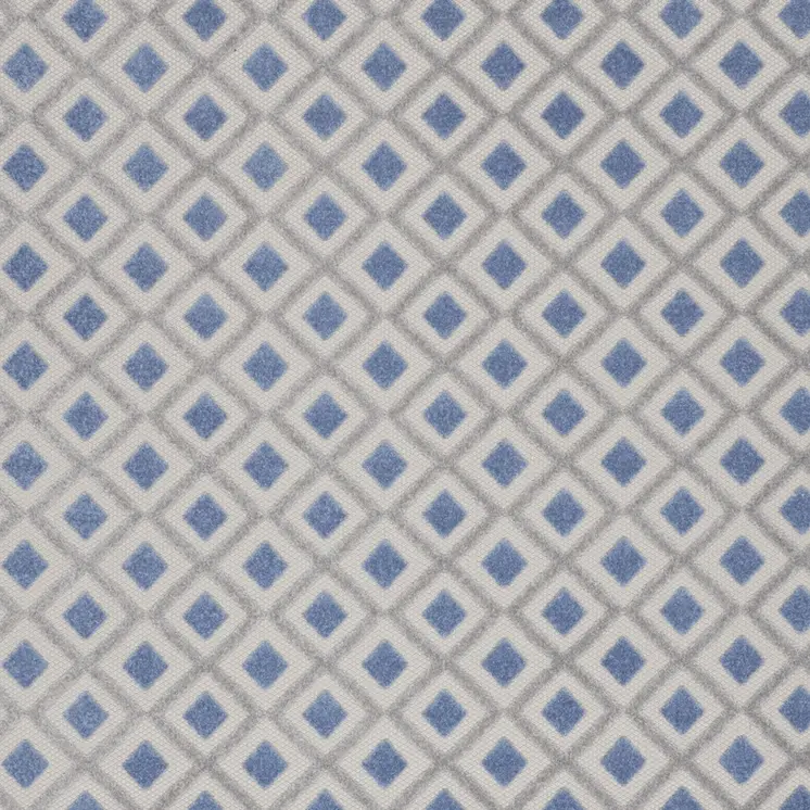 7' X 10' Blue And Gray Geometric Indoor Outdoor Area Rug