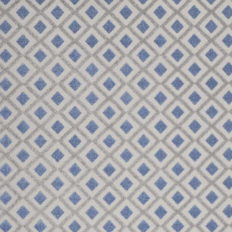 7' X 10' Blue And Gray Geometric Indoor Outdoor Area Rug