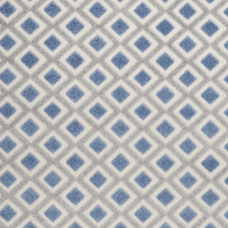 4' X 6' Blue And Gray Geometric Indoor Outdoor Area Rug