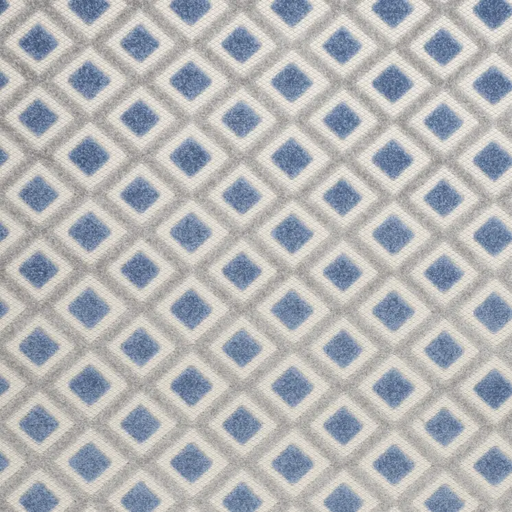 4' X 6' Blue And Gray Geometric Indoor Outdoor Area Rug