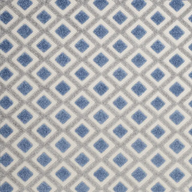 5' X 8' Blue And Gray Geometric Indoor Outdoor Area Rug
