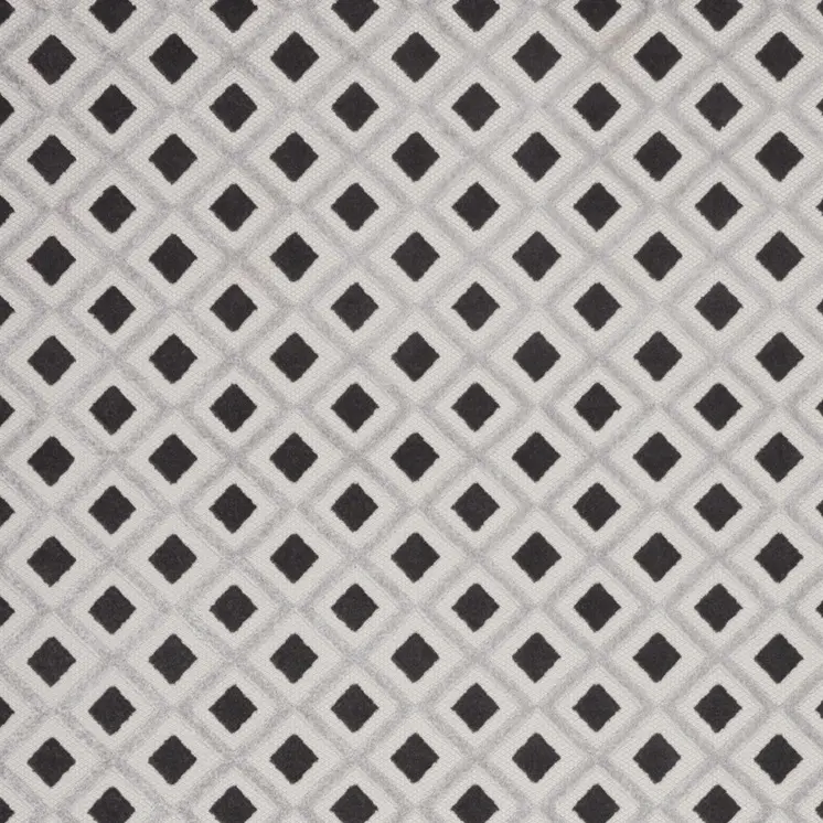 7' X 10' Black And White Geometric Indoor Outdoor Area Rug
