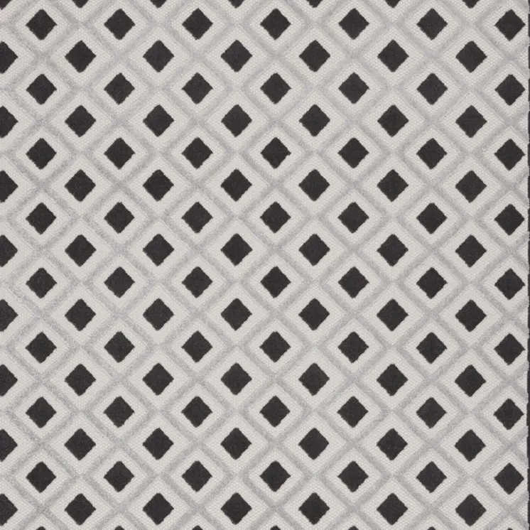 8' X 11' Black And White Geometric Indoor Outdoor Area Rug