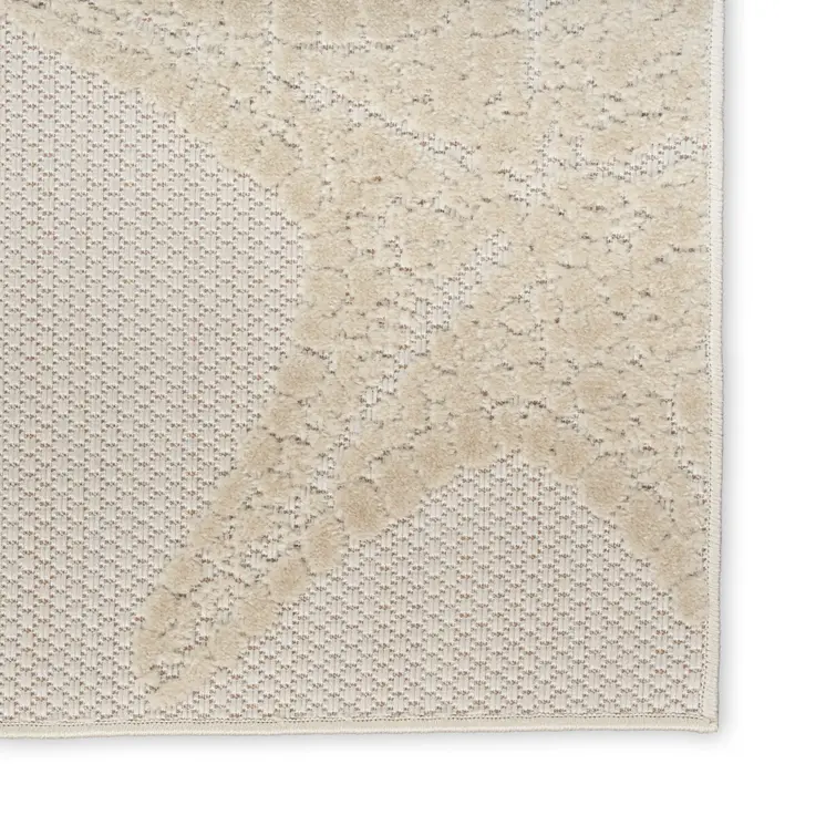 8' Ivory Yellow Orange And Green Starfish Indoor Outdoor Runner Rug