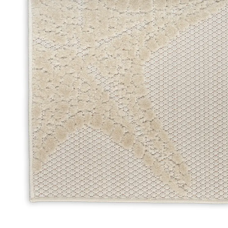 8' Ivory Yellow Orange And Green Starfish Indoor Outdoor Runner Rug