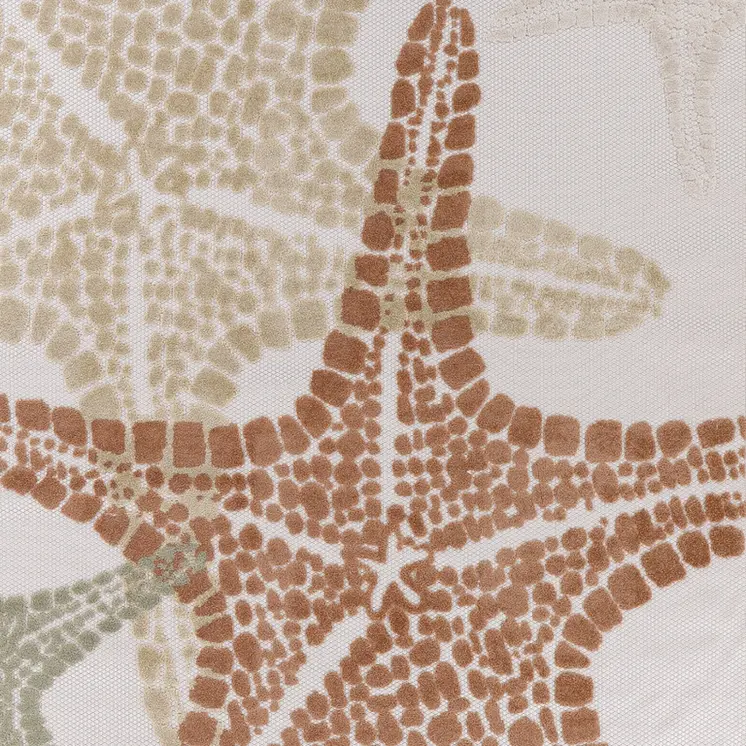 8' X 11' Ivory Yellow Orange And Green Starfish Indoor Outdoor Area Rug