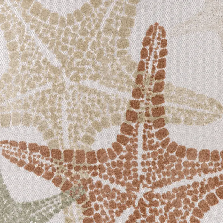 8' X 11' Ivory Yellow Orange And Green Starfish Indoor Outdoor Area Rug