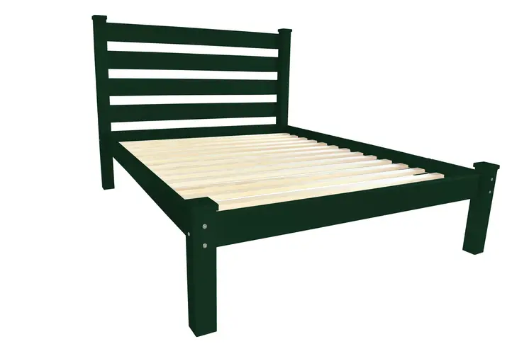 Dark Green Solid Wood Queen Bed Frame