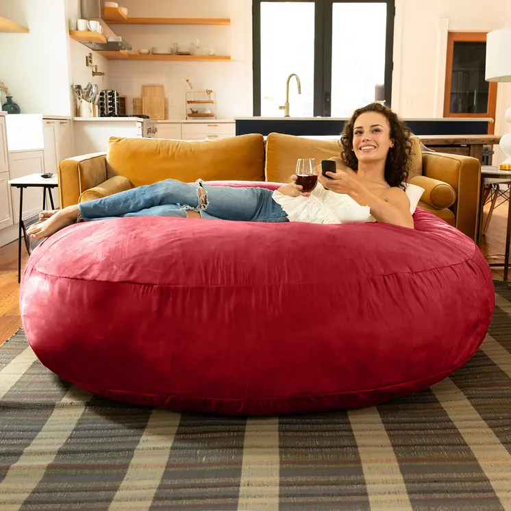 72" Cinnabar Microsuede Bean Bag Chair