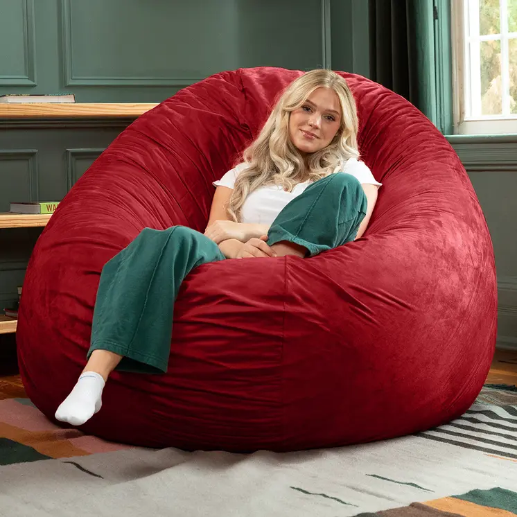 72" Cinnabar Microsuede Bean Bag Chair