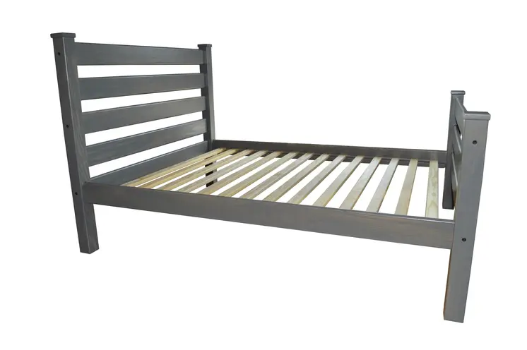 Gray Solid Wood Twin Bed Frame